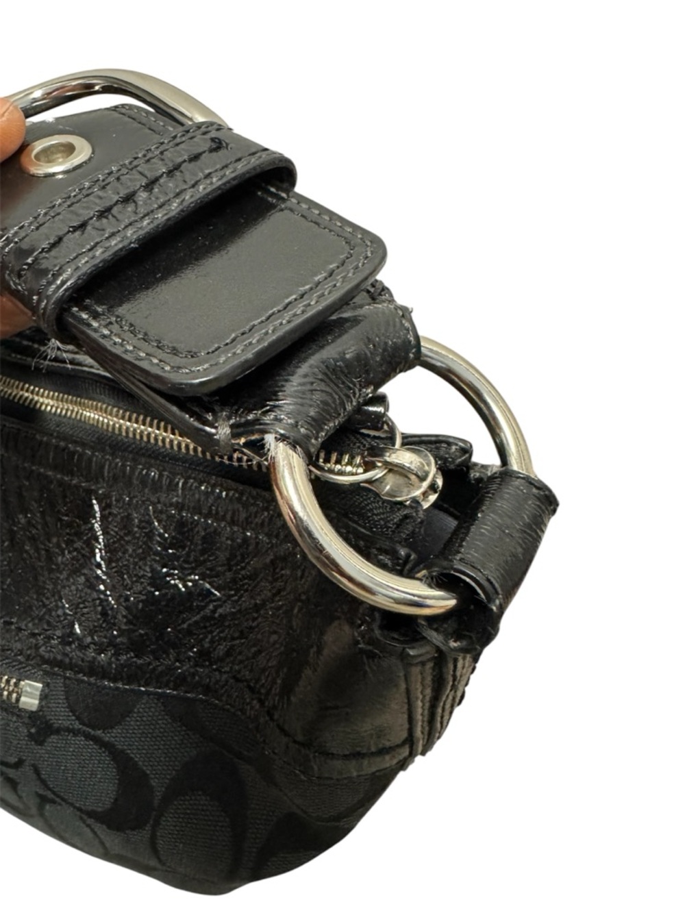 Coach Signature Black Boho Jacquard Canvas Handbag And Wallet - Picture 6 of 16